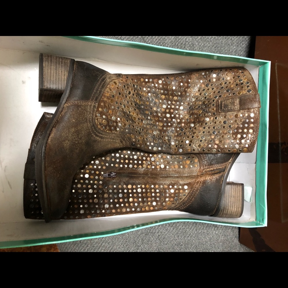 Diba True Bronze Boots with Metallic Studs